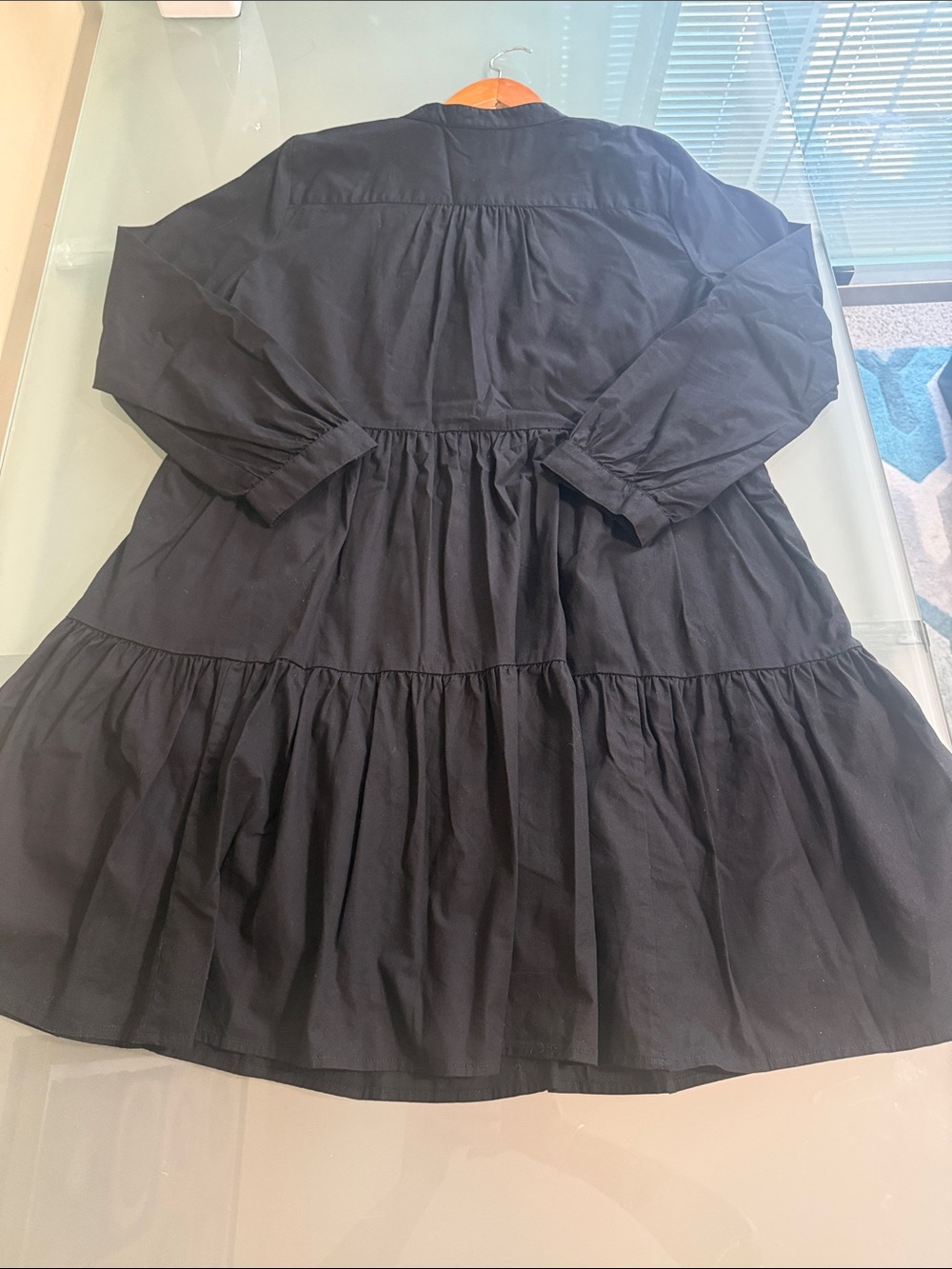 J. Crew Black Cotton Dress Tiered Mini Dress Size S Boho Romantic BabyDoll Dress - Picture 6 of 6
